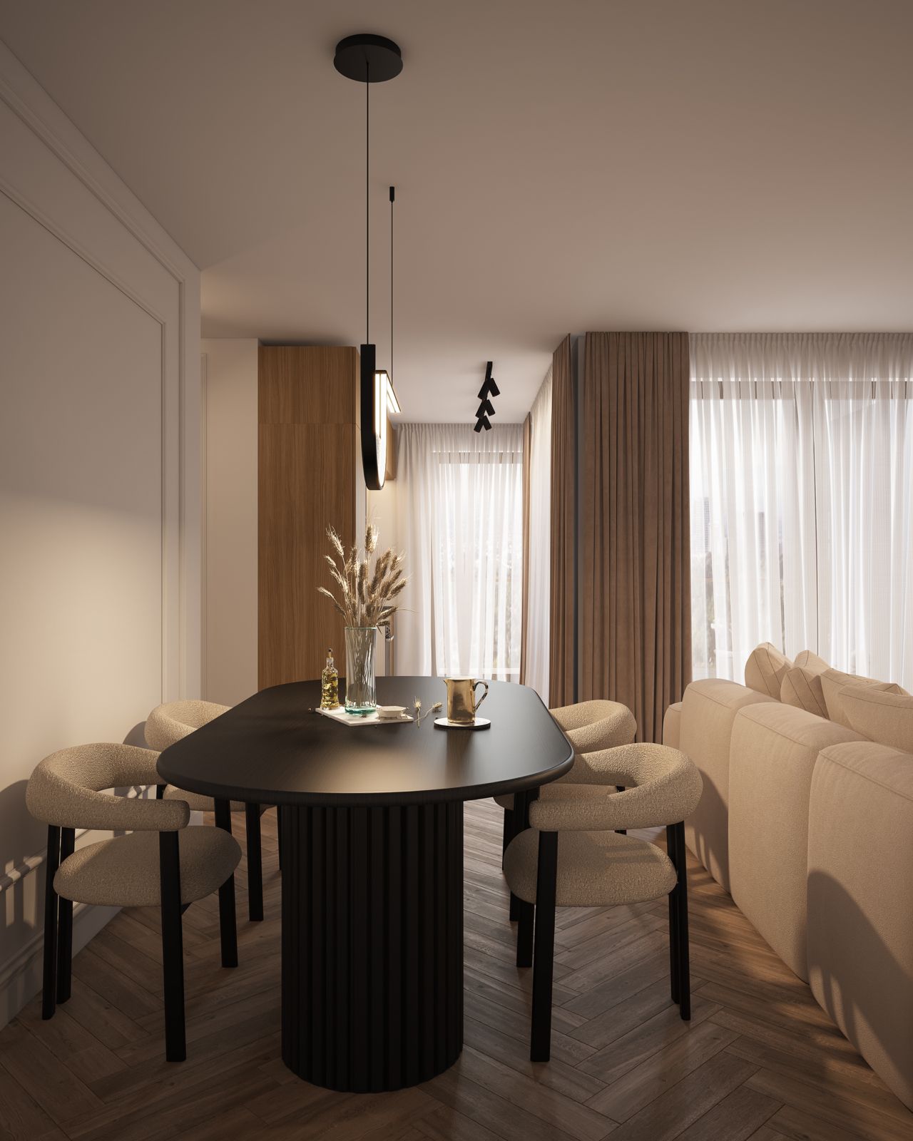 Randare NOAM — exemplu amenajare living modern, Verdi Park