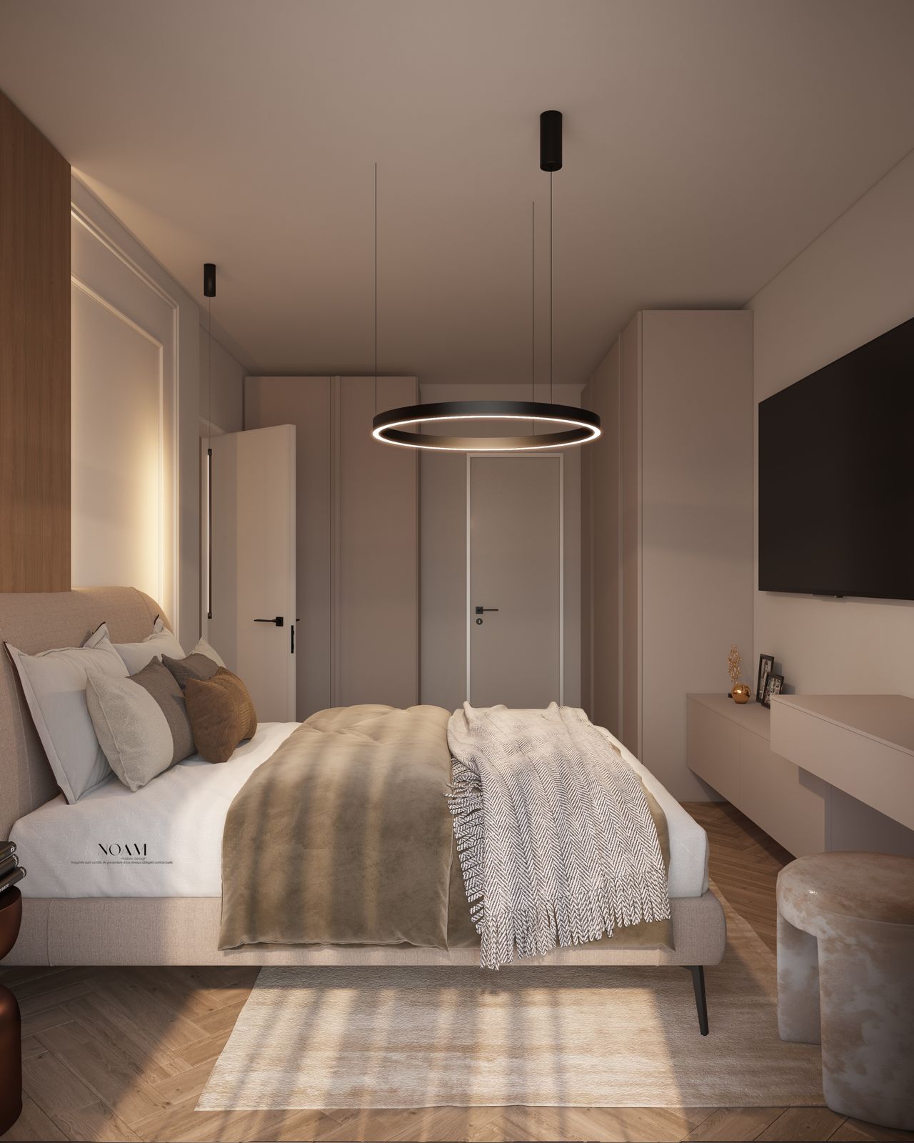 Randare NOAM — exemplu amenajare living elegant, Verdi Park