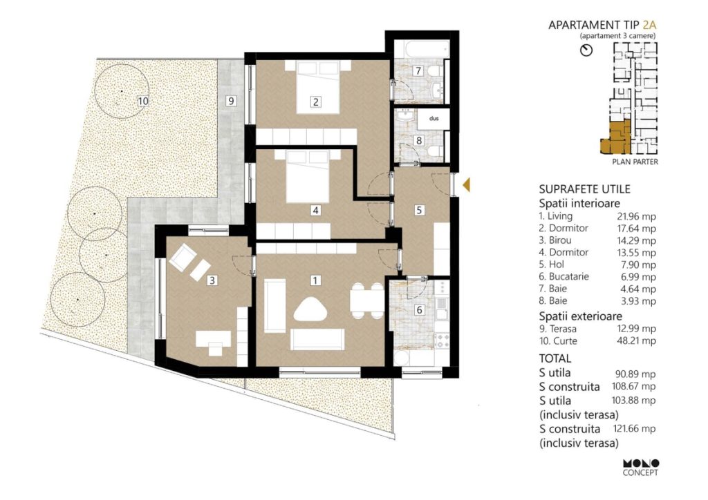 Apartament 3 camere - TIP 2A